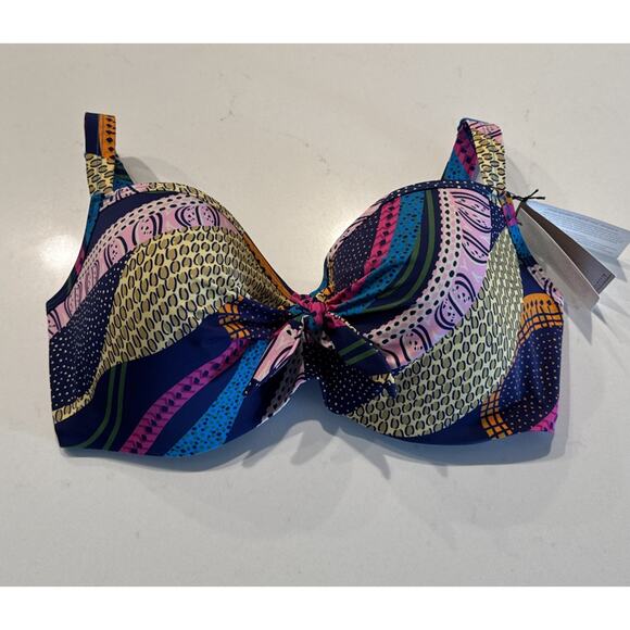 Marlies Dekkers Other - Marlies Dekkers Women’s Lotus Mix Print Bikini Top Size 36DDD/F Underwire Artsy
